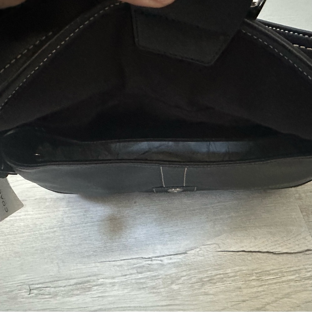 Coach Black Leather Shoulder Bag with Silver Accents, F10192 - Picture 5 of 9